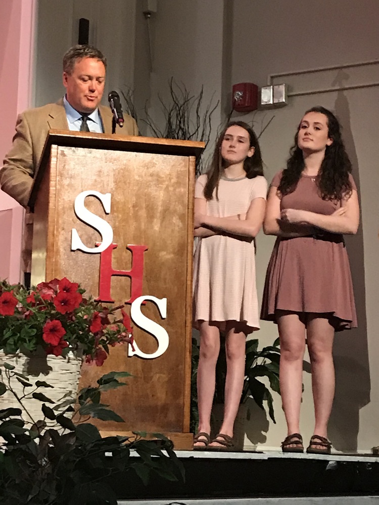 Boyle family presenting scholarship