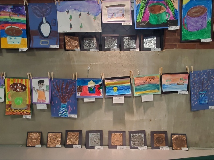 Art show exhibits at the library