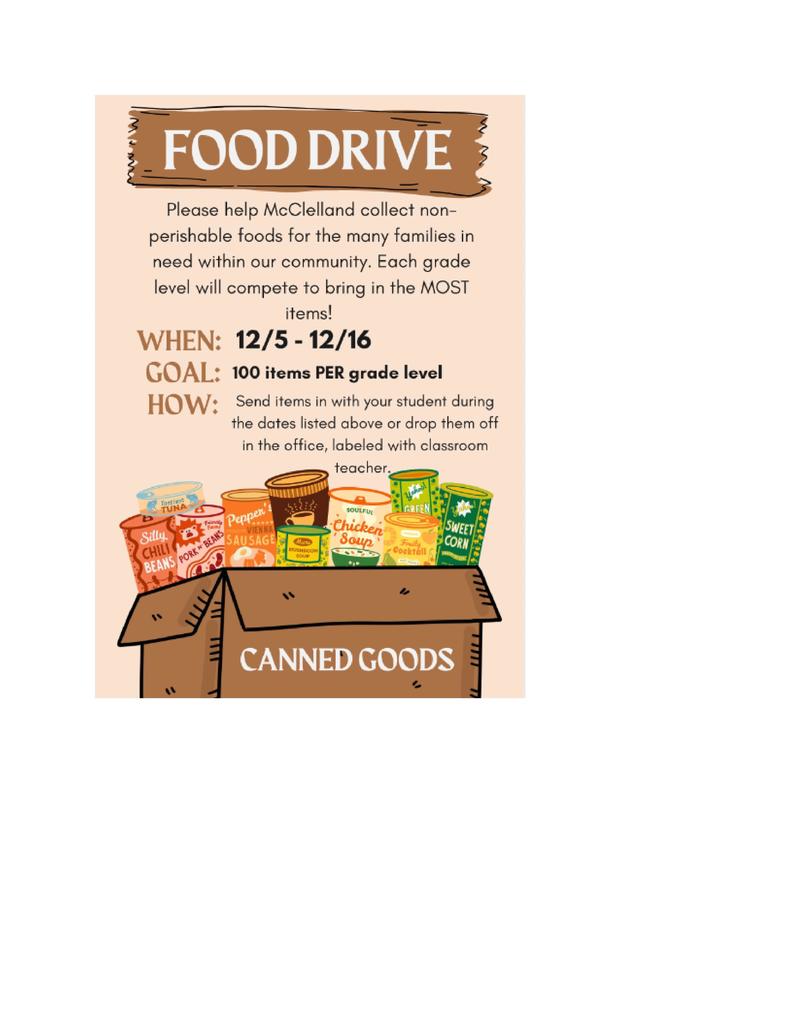 Food Drive Information!