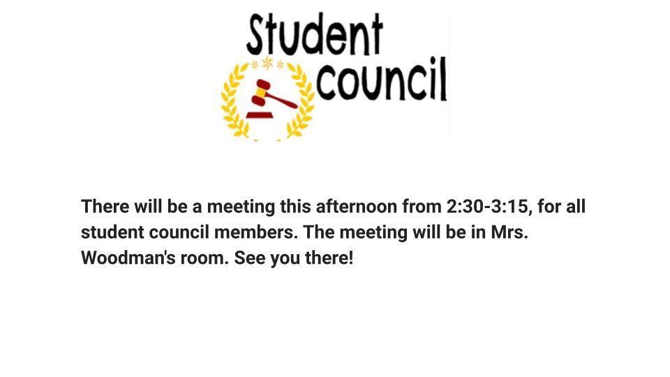 Student Council Announcement