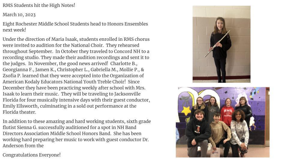 RMS Chorus Announcement